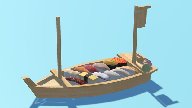 寿司船（3D／VRChat／Unity／UnityPackage／FBX）
