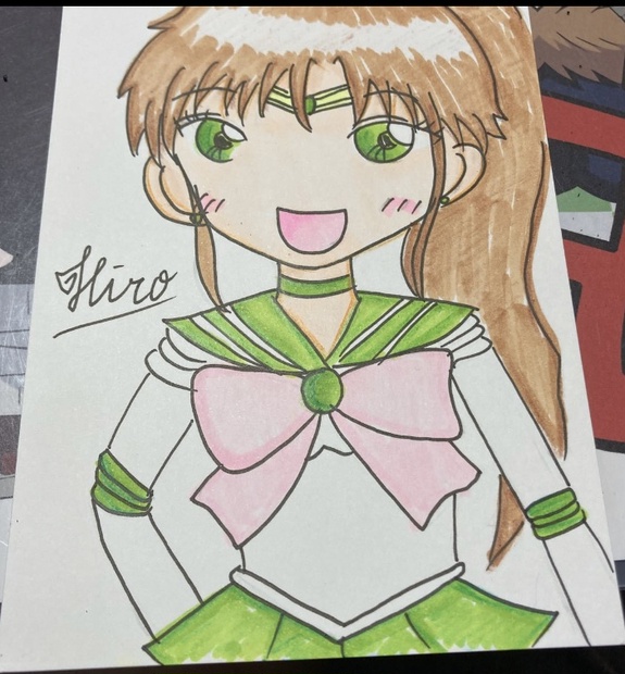 定番 手描きイラスト セーラージュピター ファンアート アート 写真