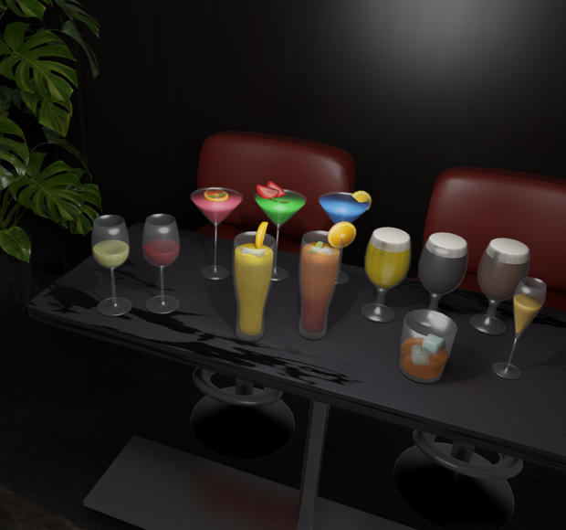 BAR ドリンク&グラス セット  (Drink & Glass Set)