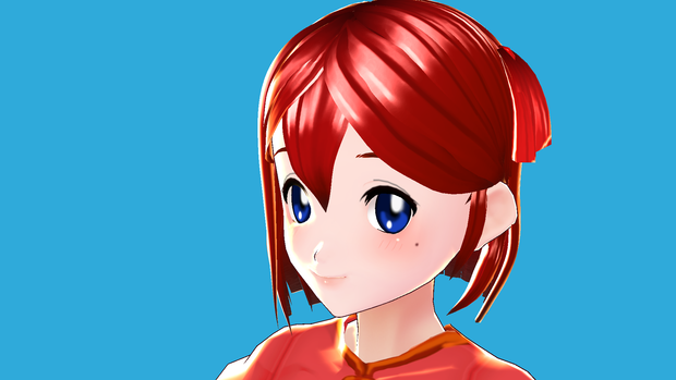 Vroidプリセット用ヘアー【ボブカット】リボン付き位置高め