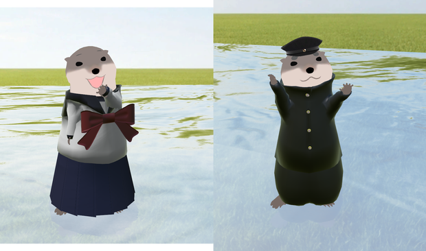 カワウソさんの学生服【学ラン・セーラー服】