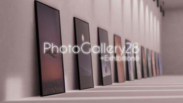【VRChat想定】Photogallery28+Exhibition6【ワールドアセット】