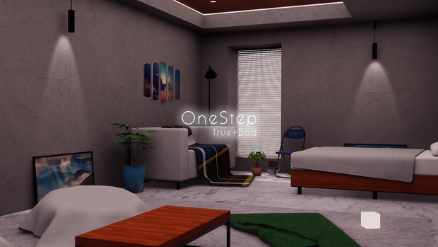 【9/13までセール中！】【VRChat想定】OneStep.ReBuild (True+Bad)【ワールドアセット】