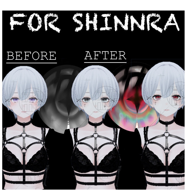 ✙vrc✙FOR森羅shinra✙目と顔テクスチャー✙ジョーカーに祈る∔eye face tatoo texture∔FOR森羅shinra