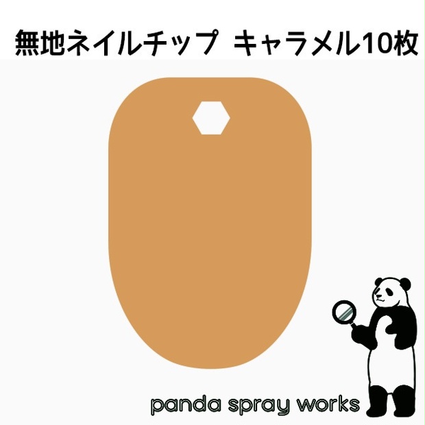 ネイルチップ 10枚セット キャメル 無地 キャラメルブラウン Panda Spray Works Booth