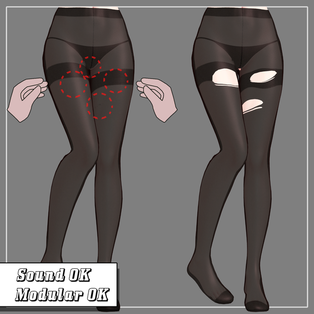 【5アバター対応】 Ripping Stockings 【VRChat想定】
