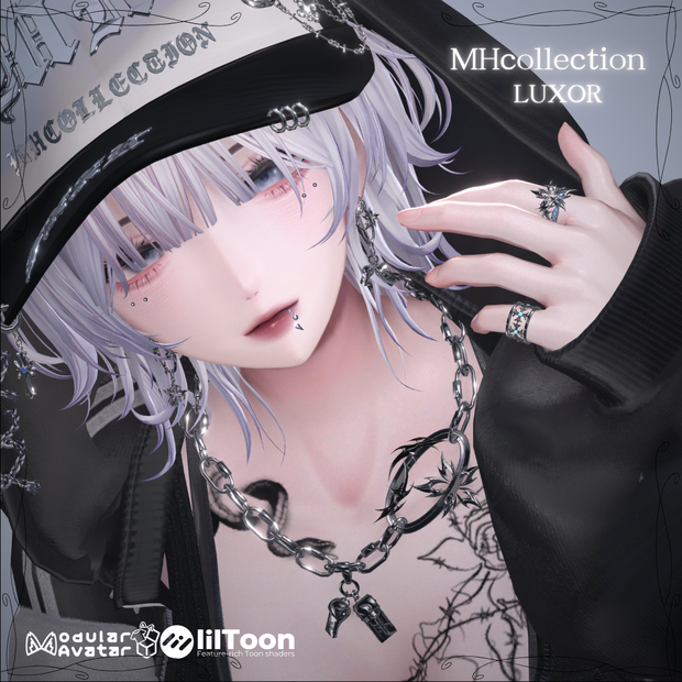 【VRC想定/19アバター対応】【MA対応】MH LUXOR Necklace&Earring&Ring