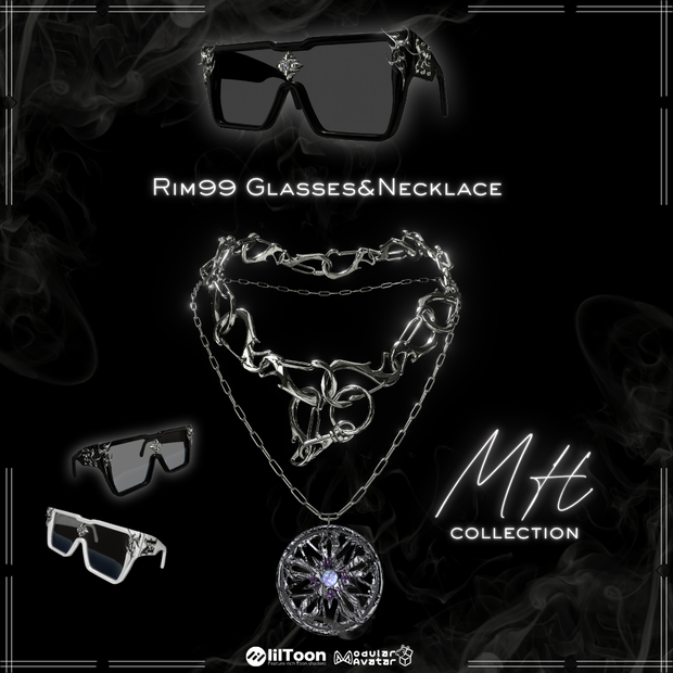 【VRC想定/22アバター対応】【MA対応】MH Rim99 Glasses&Necklace