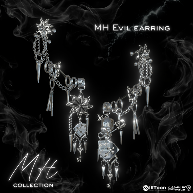 【VRC想定/20アバター対応】【MA対応】MH Evil EarRing