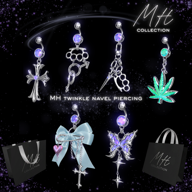 【VRC想定/20アバター対応】【MA対応】MH twinkle navel pierching