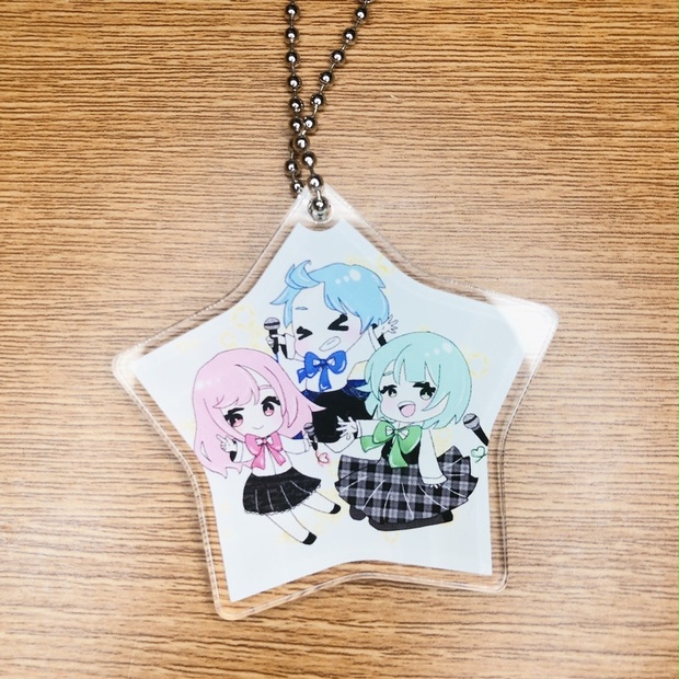 星型アクリルキーホルダー キャラクター にゃんたじあ！｜星型ナスカンアクリルキーホルダー「にゃんたじ