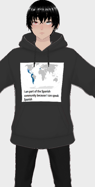 I speak spanish hoodie + male avatar 私はスペイン語を話します + 男性アバター
