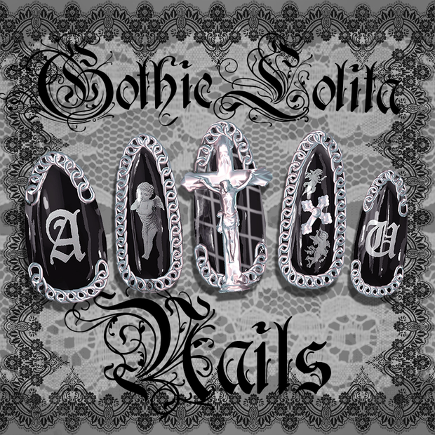【MDollnail対応】Gothic Lolita Nail