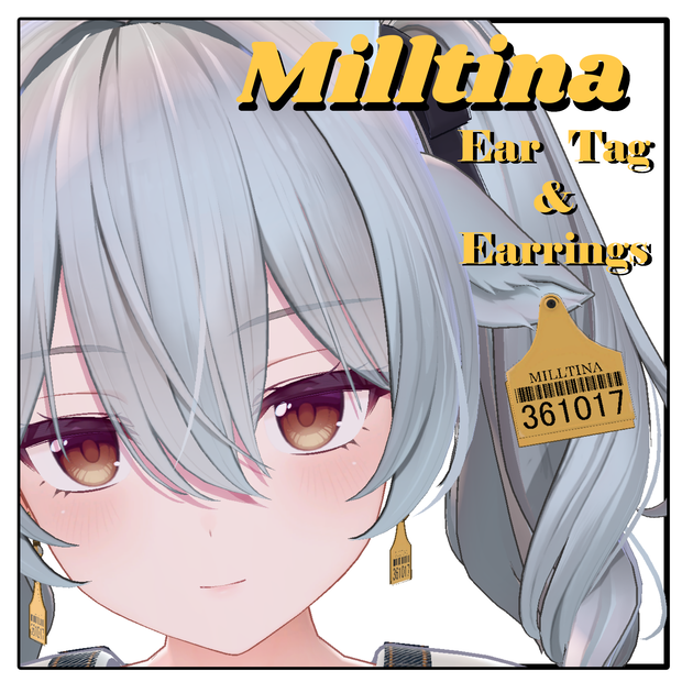 【ミルティナ対応】耳標イヤリング -EarTag & Earring for Milltina-