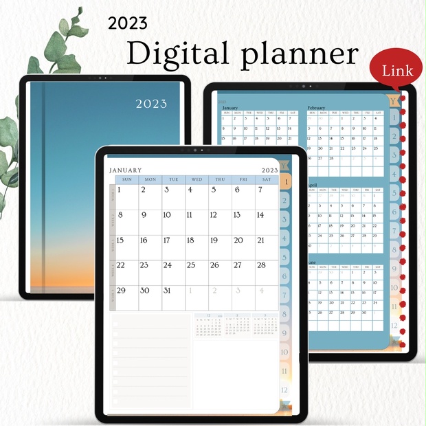 2023 Digital Monthly Planner, Hyperlinked Planner For GoodNotes