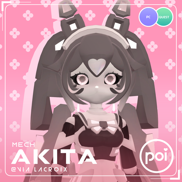 Akita Puppy Robot, 3D avatar for VRChat