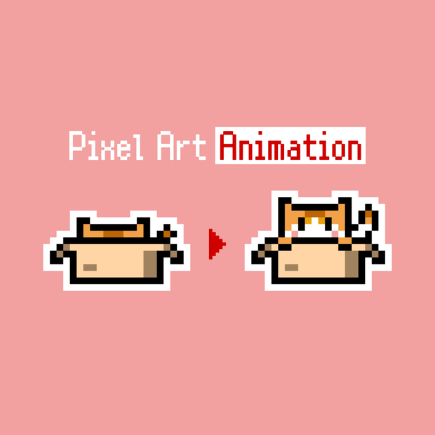 【無料】Cat in Box 【動く.ドット絵アクセサリー】