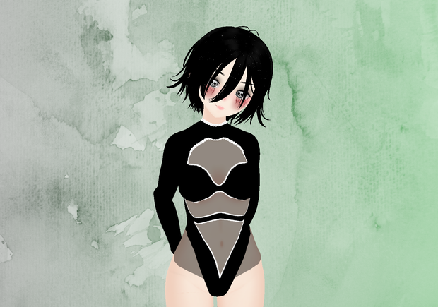 Simple black bodysuit with pearls
