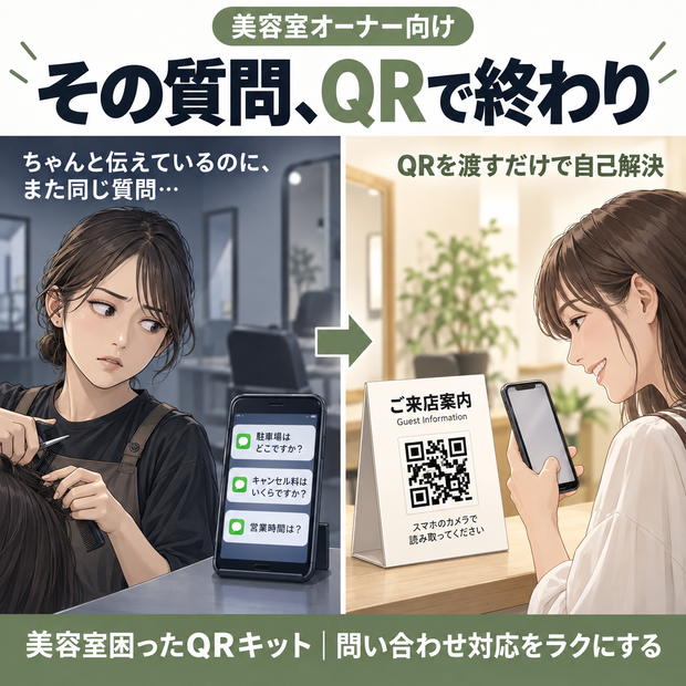 美容室困ったQRキット