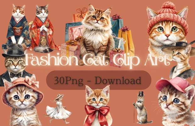 Fashion Cat Clip Art