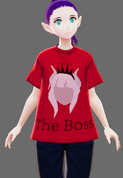 Helltaker Boss T-Shirt for MMD, Vroid, and VRChat