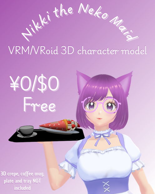 [VRM/VRoid] Nikki the Neko Maid [original 3D model]