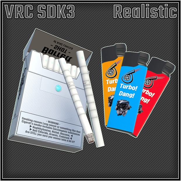 [VRC想定] Barrett Shot - Cigaret & Turbo Lighter SET ギミック付き [UdonSharp] world & avatar