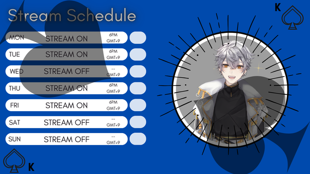 【Spade Schedule Theme】Stream Theme Customizable