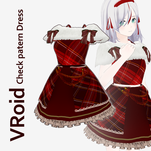 【VRoid】Check patern Dress