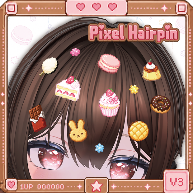 Pixel Hairpin Set V3 〜話すと光るギミック付き〜