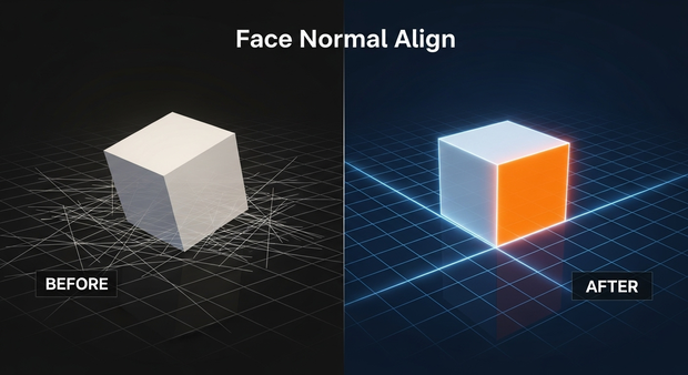 Face Normal Align｜直感的なオブジェクト基軸設定ツール