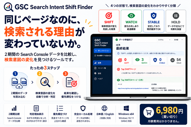 GSC Search Intent Shift Finder