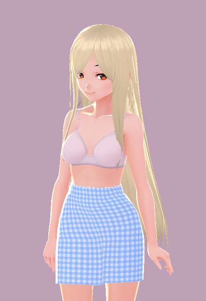 VRoid plaid blue skirt ブルーチェック柄スカート