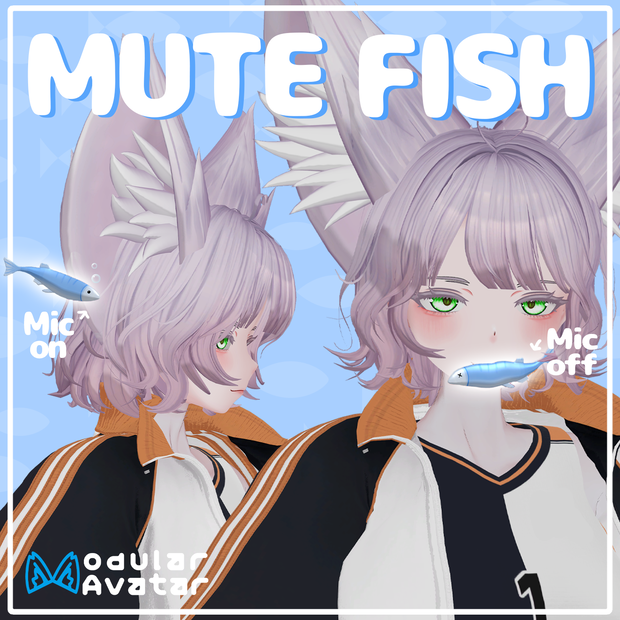 [MA対応]ミュートすると口にくわえる魚！ギミック