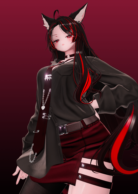 [キツネロングヘア, Fox Long Hair] Highlight Color Texture