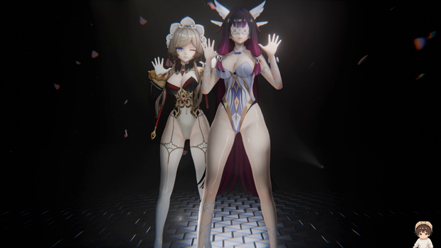 3Dモデル-Columbina+Sandrone