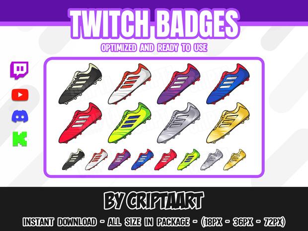 サッカースパイクサブバッジ | フットボール配信者向けアイコン Twitch Discord Kick