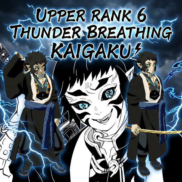 [VRChat] "Upper Rank 6 Thunder Breathing" KAIGAKU (Fan-made 3D Model & Animation & VFX) ⚡