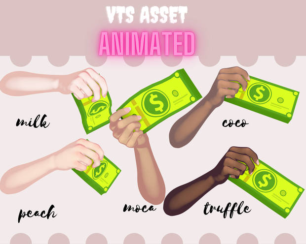 Animated vtuber  hand Asset for vts, Twitch Redeem【VTuber素材】小物を持つ手, アニメーション Vtuber アセット
