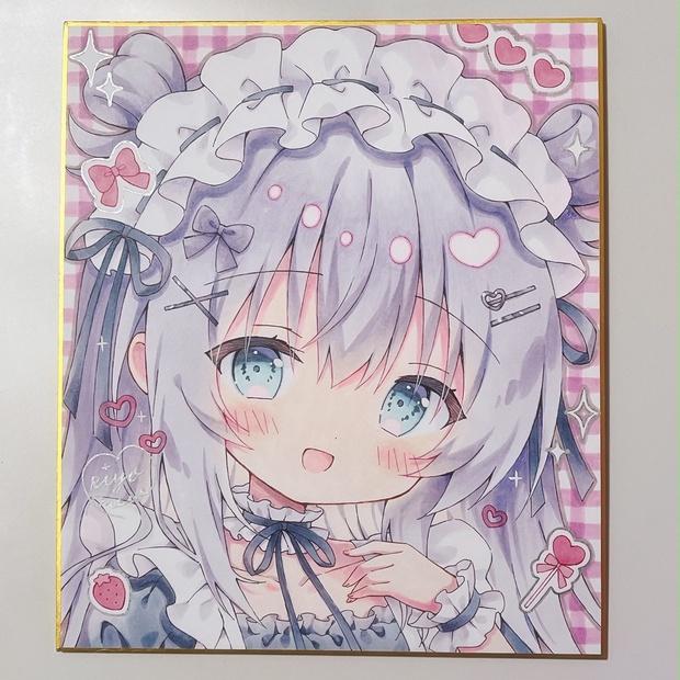 むらさきいろのよる　直筆色紙 むらさきいろのよる むらさき コミティア108 直筆色紙 猫娘 獣耳