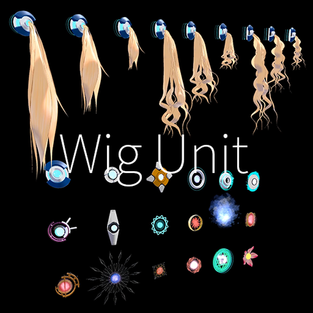 【VRC想定】ウィッグユニット / Wig Unit
