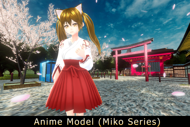 【Anime Character】Maple (Miko/Unity 3D)