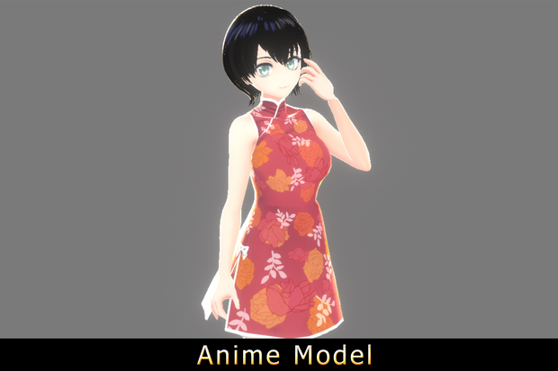 【Anime Character】Female008 (Cheongsam/Unity 3D)
