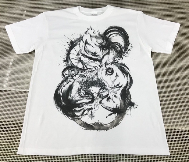 45R 墨絵deにわとりオーシャンTシャツ／ホワイト - メルカリ
