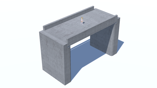 <<3D-MODEL>>Bridge;Concrete(Span15m)