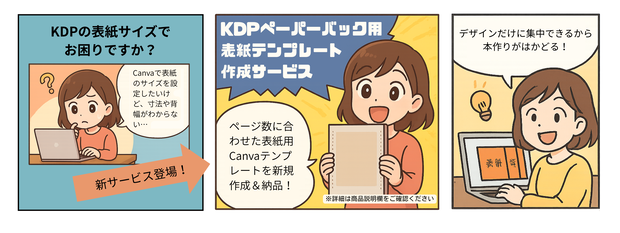 KDPペーパーバック用 表紙テンプレート作成サービス（Canva対応／テンプレ購入者限定）