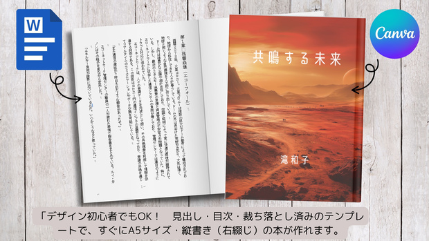 A5・縦書き書籍用テンプレート｜電子書籍・紙書籍両方に対応（Canva・Word）