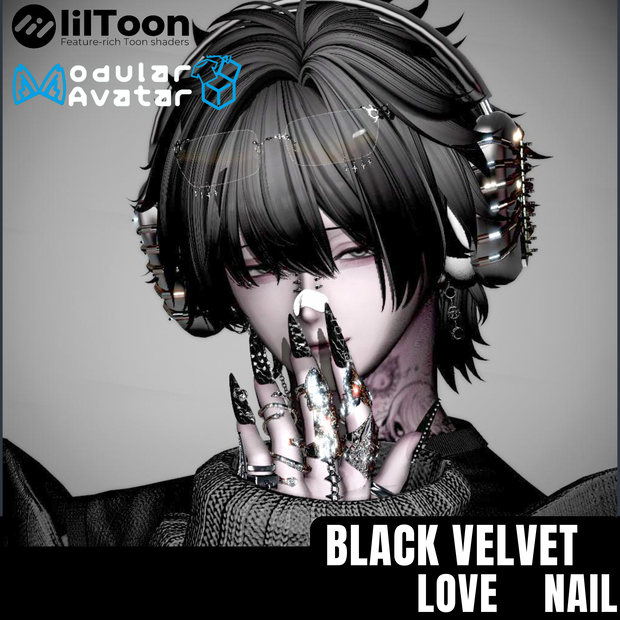 【54アバター対応】Black Velvet Love　Nail【MA対応】