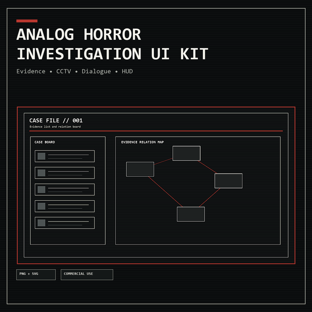 Analog Horror Investigation UI Kit｜ホラー・推理ゲーム向けUI素材