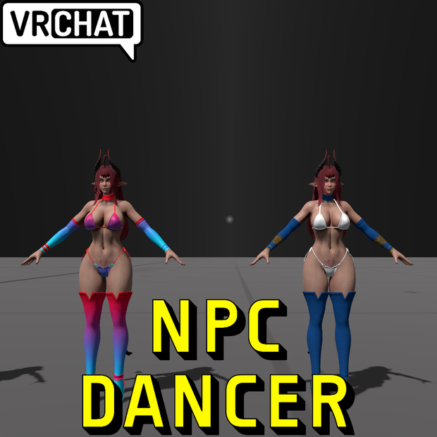 VRChat Daemon Girl Background Dancer NPC (PhysBones + Outfit Variants)